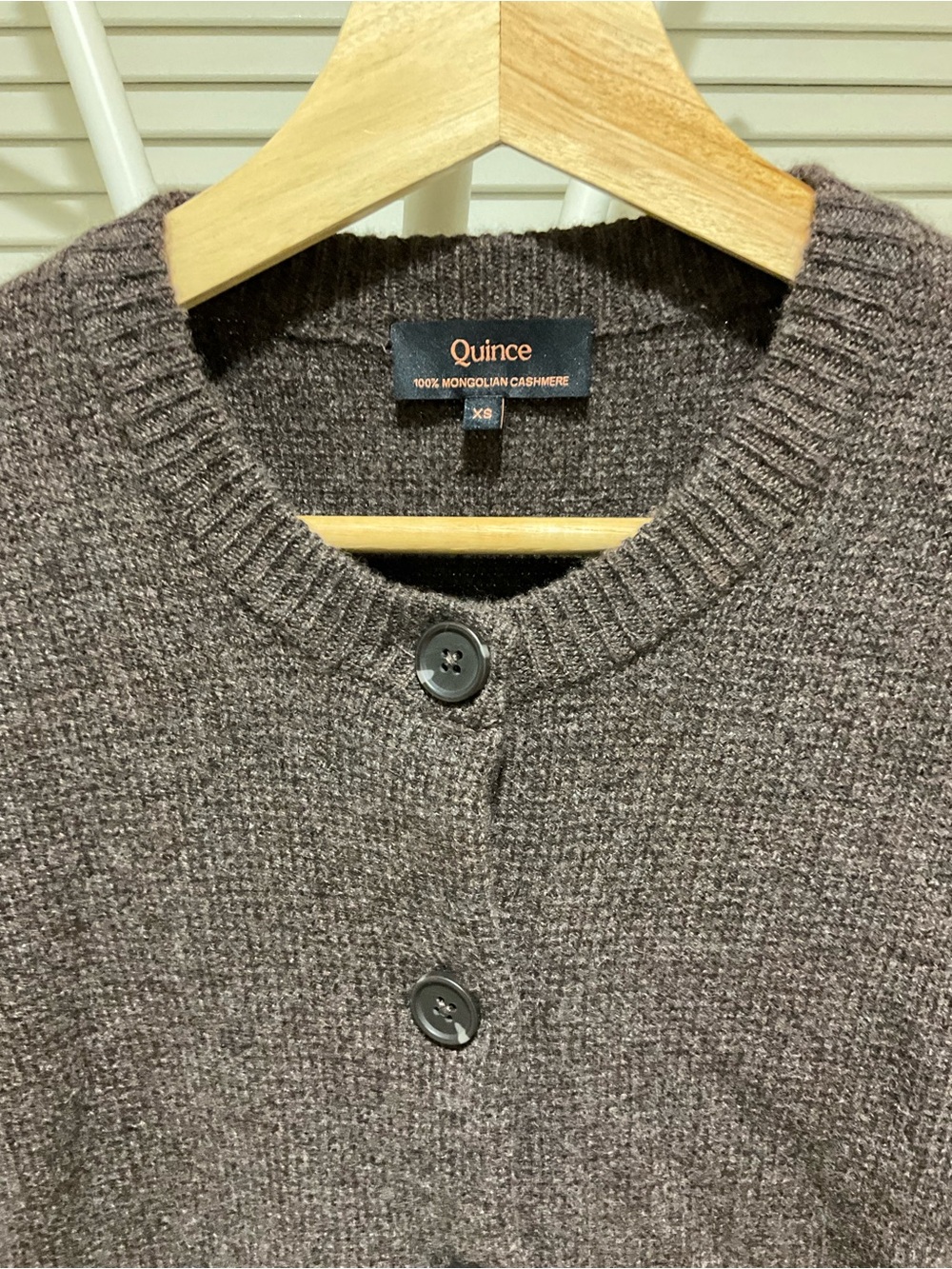 Quince Mongolian Cashmere Structured Cardigan brown XS - Picture 3 of 6